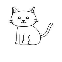 Cute Cat Colouring Page