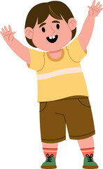 Happy Child Raising Arms