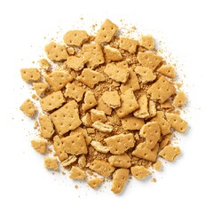 graham cracker crumbs, isolated on white background