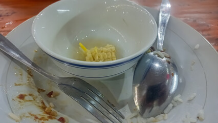 leftover of sayur asem or tamarind soup. indonesia healthy food