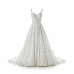wedding dress on white