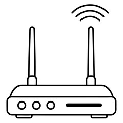 Wi-Fi router line art vector