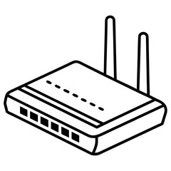 Wi-Fi router line art vector