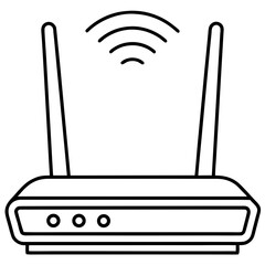 Wi-Fi router line art vector