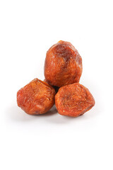Xinjiang Dried Apricots on White Background - Three Dehydrated Fruits