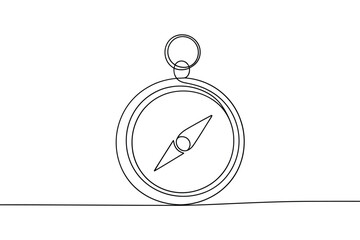 Simple line drawing of a compass on a white background
