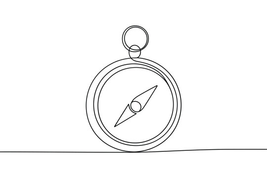 Simple line drawing of a compass on a white background - Powered by Adobe