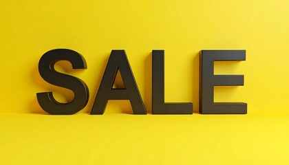 Bold black "SALE" on yellow background