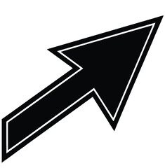 Red 3d arrow pointing up, a symbol of business growth and success, with a cursor-like shape for a clear directional design and vector illustration