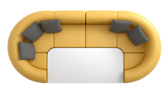 Cozy living room workspace, laptop on a comfortable couch for remote work and relaxation