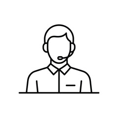 Customer service representative icon with headset