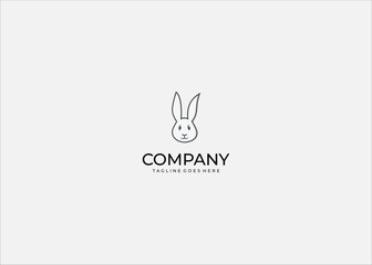 Cartoon Rabbit Head Icon – Cute Bunny Face Vector Illustration with Big Ears for Kids, Easter, Animal Mascot, Pet Design, Sticker, and Creative Logo.