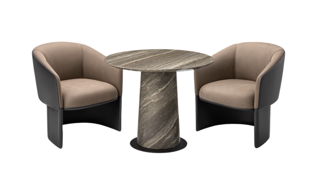 Elegant marble top dining table set for two, a touch of modern luxury in your home