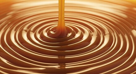 Swirling Caramel Sauce Abstract Macro Video