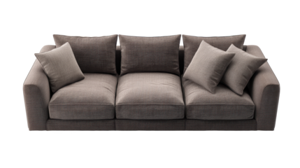 Cozy living room, comfortable couch with plush pillows for relaxation and style relaxing