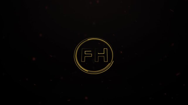 Elegant Gold Initials Logo Animation FH Monogram