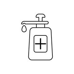 Sanitizer icon outline editable stroke line drawing eps.