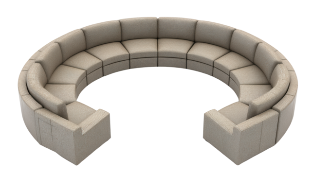 Modern circular sofa, a luxurious seating solution for contemporary living spaces