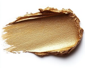 Golden smear on white background