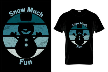 Winter colored with snowman t-shirt design with mockup