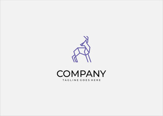 Polygon Deer Line Art Logo – Minimal Geometric Animal Design in Modern Outline Style, Perfect for T-shirt, Tattoo, Branding, Vector Illustration, Abstract Wildlife and Creative Identity.