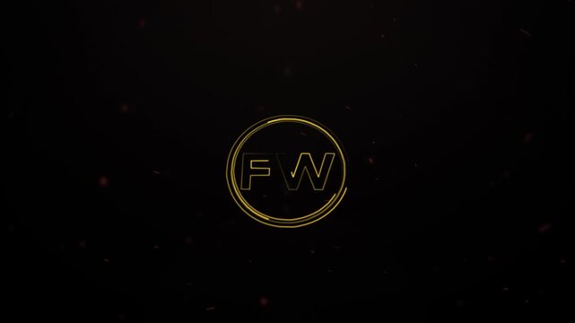 Golden Animated Logo Reveal FW Monogram