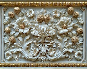Ornate floral relief carving