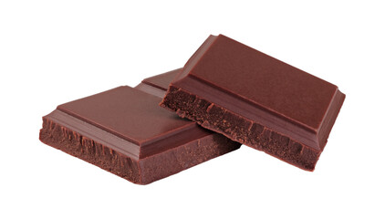 Chocolate bars, isolated on transparent background. Culinary and sweet food concept