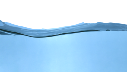Water wave, isolated on transparent background close-up, clean drinking water concept