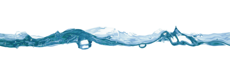 Water wave, isolated on transparent background close-up, clean drinking water concept