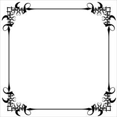 Vintage Ornamental Frame – Elegant Black Vector Border, JPG, 300 DPI 