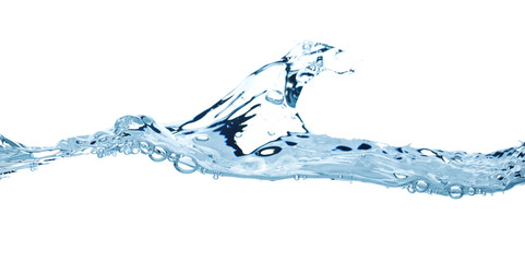 Obraz premium Water wave, isolated on transparent background close-up, clean drinking water concept