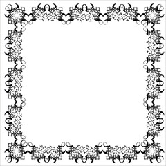 Vintage Ornamental Frame – Elegant Black Vector Border, JPG, 300 DPI 