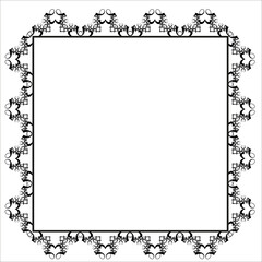 Vintage Ornamental Frame – Elegant Black Vector Border, JPG, 300 DPI 