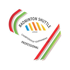badminton shuttle logo championship tournament vector eps