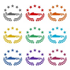 Formula one  icon isolated on white background. Set icons colorful