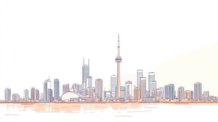 Obraz premium Cityscape sketch illustration