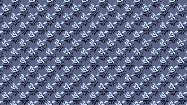 Seamless botanical pattern: blue leaf repeat design for textile and wallpaper background
