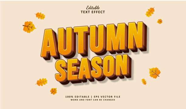 Autumn Season Editable Text Effect 3d Style Vintage Theme Autumn Season