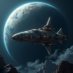 Obraz premium different fictional space, spaceship, universe visuals