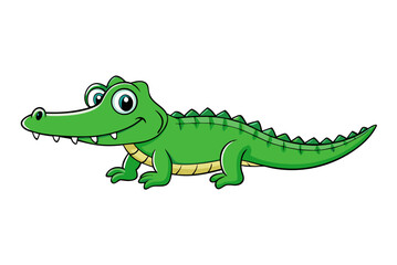 cartoon crocodile isolated on white