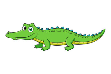 vector illustration of cartoon crocodile