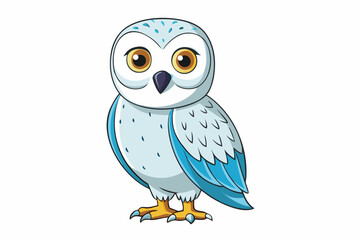 owl on blue background