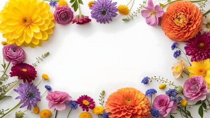 Obraz premium spring flowers border