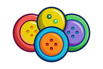 colorful buttons isolated on white