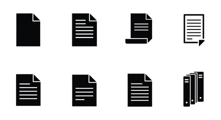 Simple black document and file icons arranged in a grid pattern