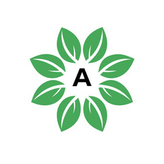  a organic leaf botanical product modern logo