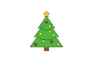 Christmas Tree Vector Illustration Festive Holiday Icon