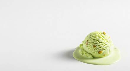Obraz premium Modern Conceptual Food Image of Ice Cream Scoop and Empty Space 