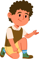 Smiling Boy Kneeling